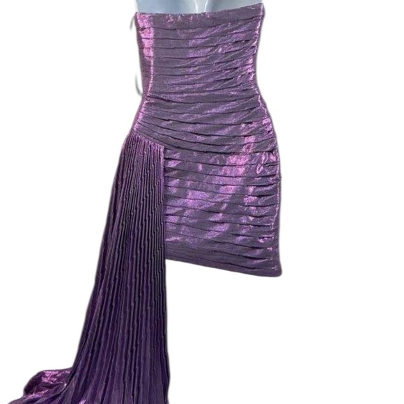 Retrofete Lavender Shimmer Purple Asymmetrical Dress DANIELE XS Shine Retrofête - Picture 9 of 11